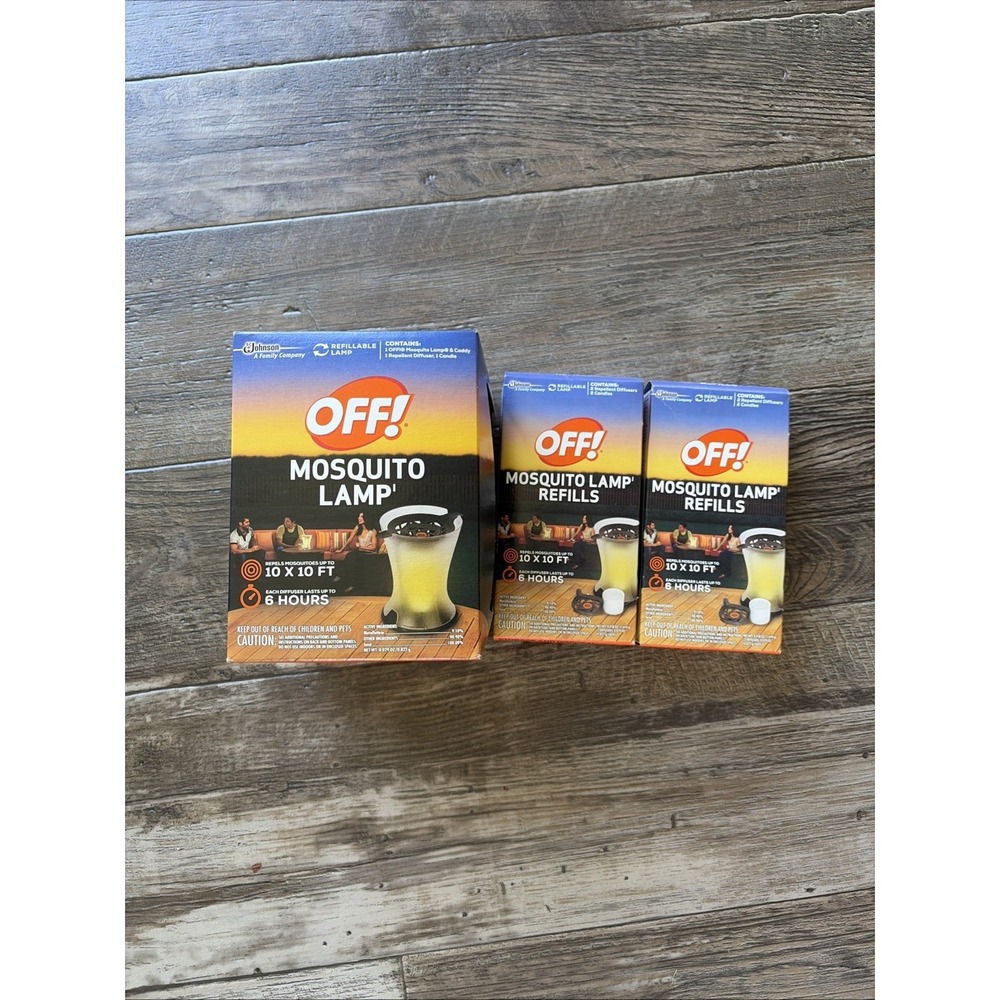 OFF! Mosquito Lamp+ Refills 2 Pack Lot of 2 Boxes SC Johnson Outdoor Repellent